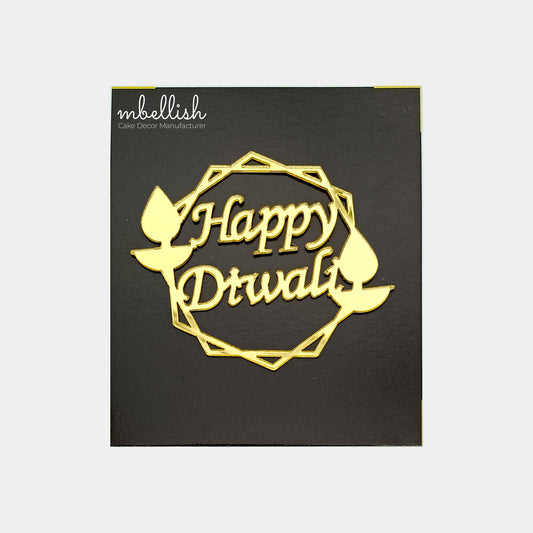 Happy Diwali Acrylic Sticker, Size -Small, Pack of 5, Sku - SS5