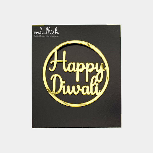 Happy Diwali Acrylic Sticker, Size -Small, Pack of 5, Sku - SS9