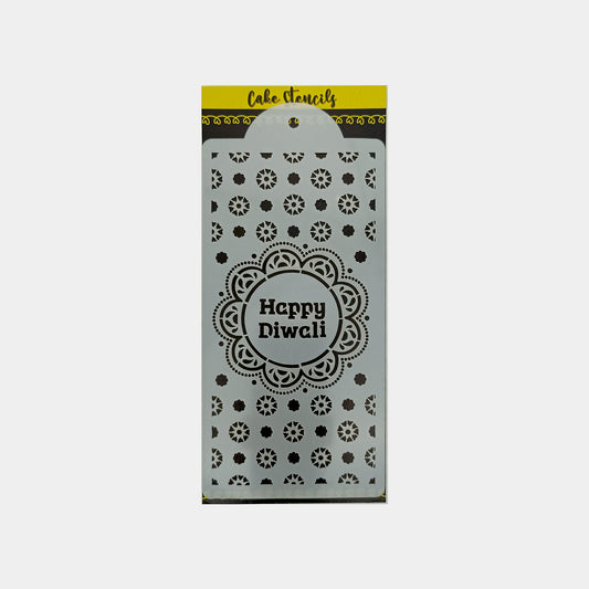Happy Diwali Stencil Design Size - 3.75 x 7.5 inches ~ Pack of 1, Sku - SSL2