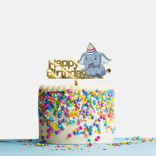 Happy Birthday Acrylic Cake Topper Disney Dumbo, Size - Medium, SKU-TR10464
