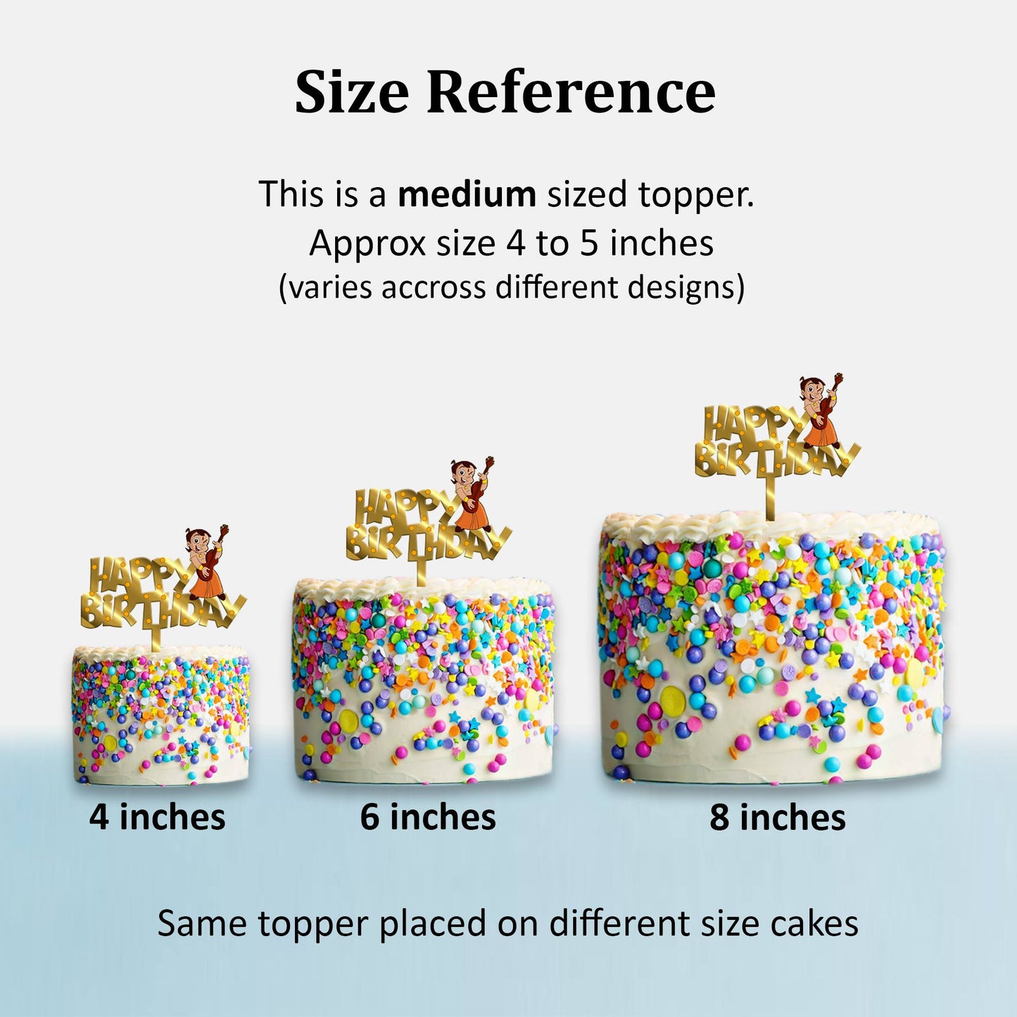 Happy Birthday Acrylic Cake Topper Chotta Bheem, Size - Medium SKU-TR10465