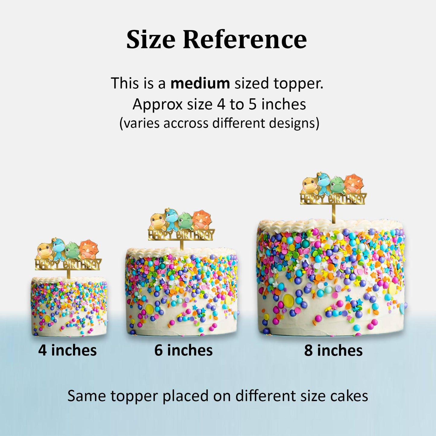 Happy Birthday Acrylic Cake Topper Cute Dinosaur, Size - Medium, SKU-TR10479