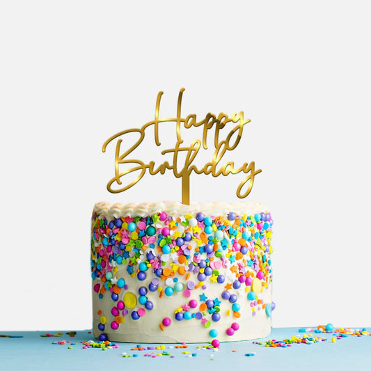 Happy Birthday Acrylic Cake Topper, Size - Medium, Pack of 1, SKU-TR10521