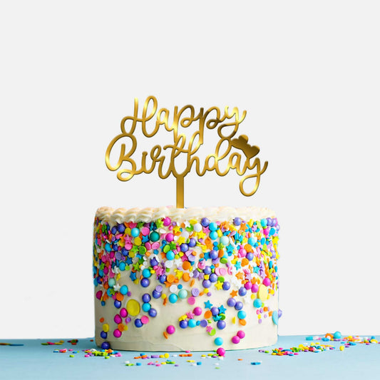 Happy Birthday Acrylic Cake Topper, Size - Medium, Pack of 1, SKU-TR10522