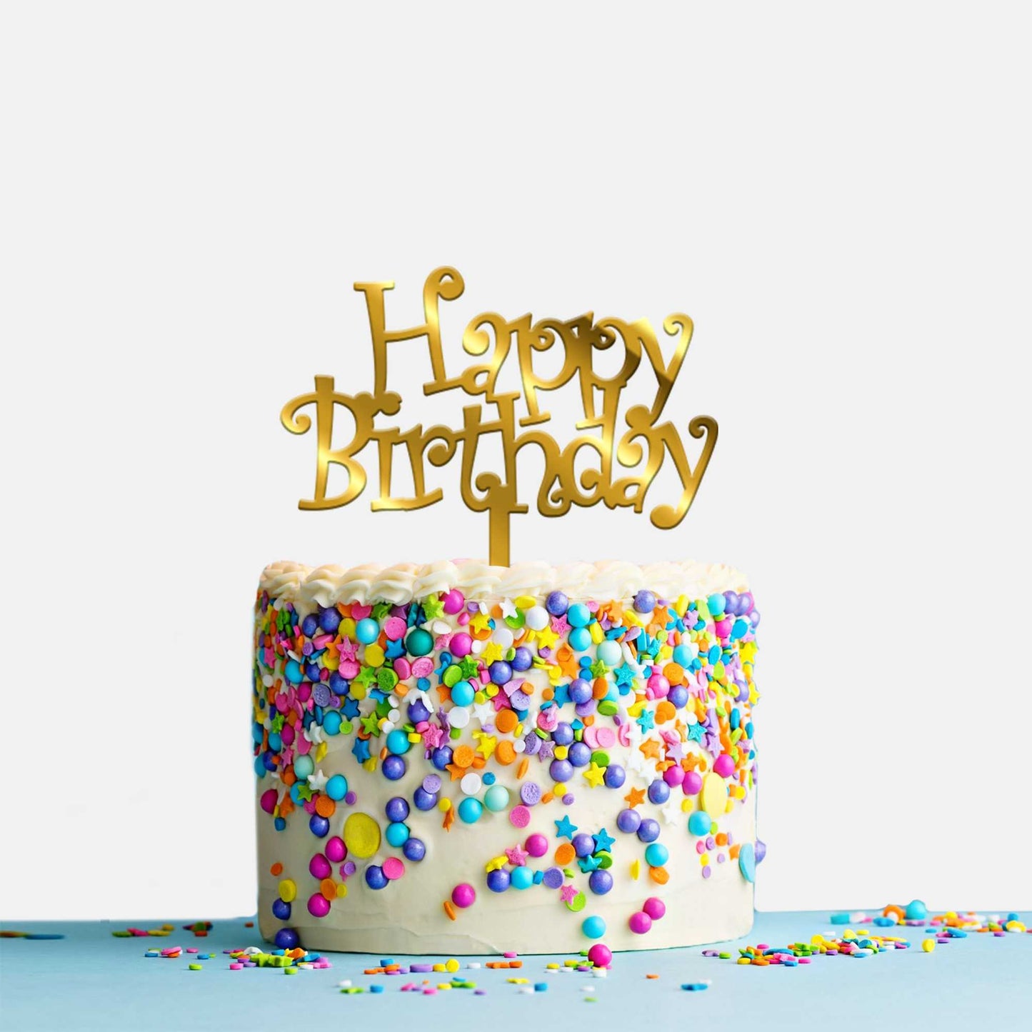 Happy Birthday Acrylic Cake Topper, Size - Medium, Pack of 1, SKU-TR10525