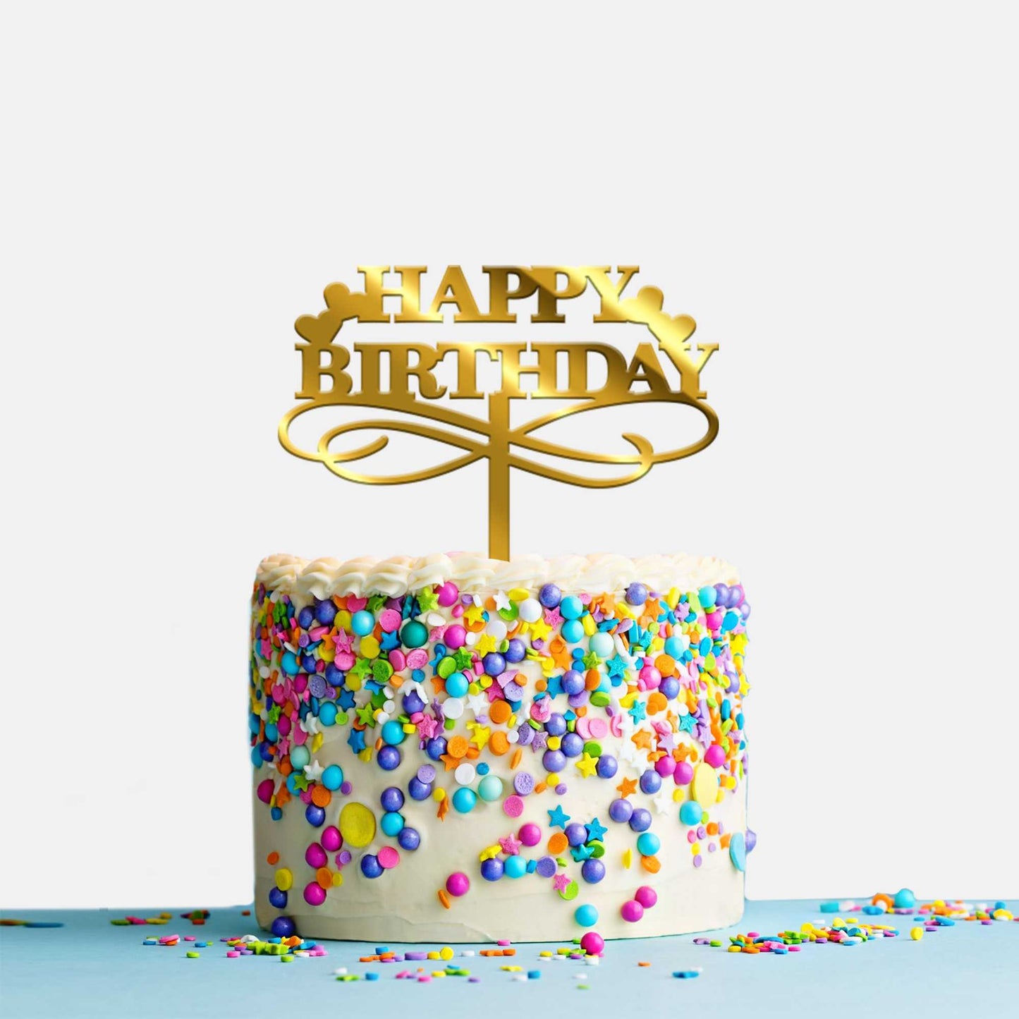 Happy Birthday Acrylic Cake Topper, Size - Medium, Pack of 1, SKU-TR10526