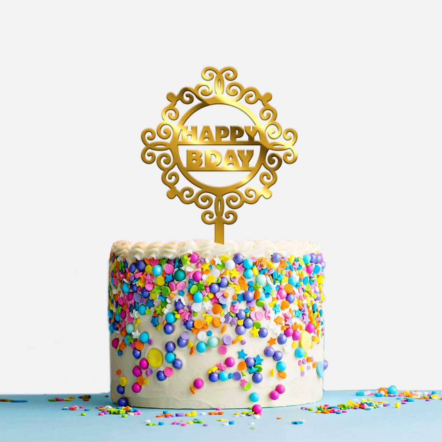 Happy Birthday Acrylic Cake Topper, Size - Medium, Pack of 1, SKU-TR10539