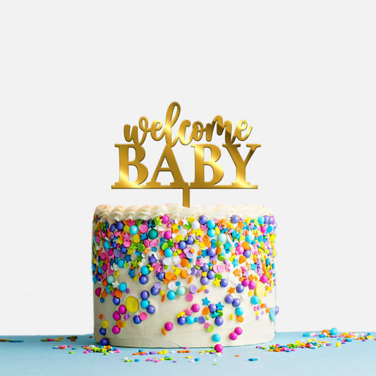Welcome Baby Acrylic Cake Topper, Size - Medium, Pack of 1, SKU-TR10540