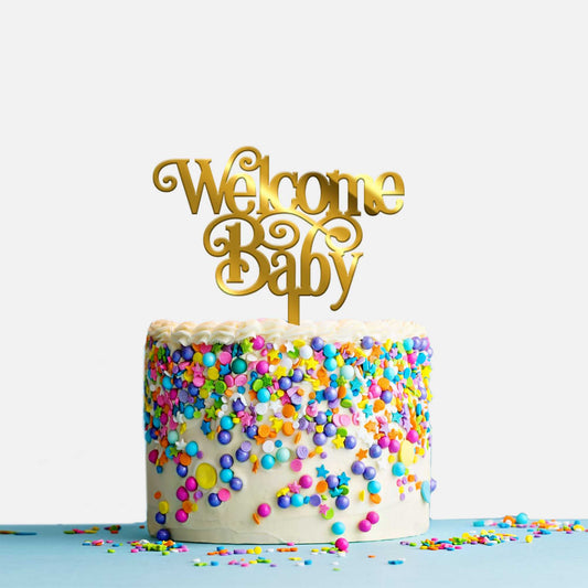 Welcome Baby Acrylic Cake Topper, Size - Medium, Pack of 1, SKU-TR10541
