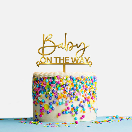 Baby on the way Acrylic Cake Topper, Size - Medium, Pack of 1, SKU-TR10542