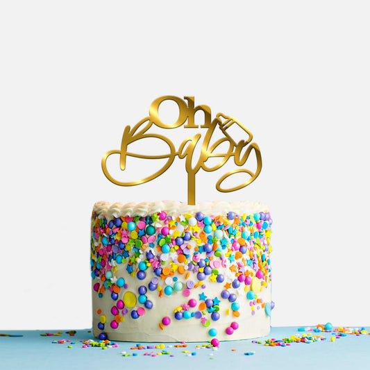 Oh Baby Acrylic Cake Topper, Size - Medium, Pack of 1, SKU-TR10543