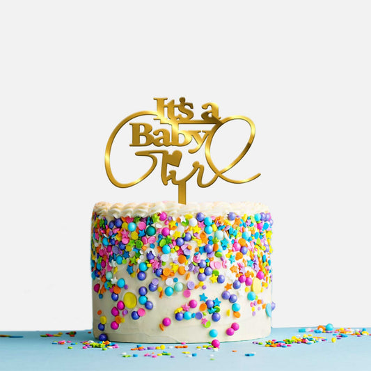 It’s a Baby Girl Acrylic Cake Topper, Size - Medium, Pack of 1, SKU-TR10549