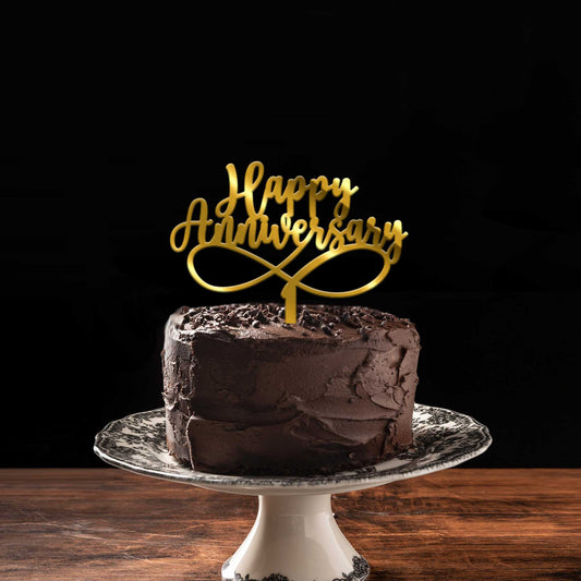Happy Anniversary Acrylic Cake Topper, Size - Medium, Pack of 1, SKU-TR10550