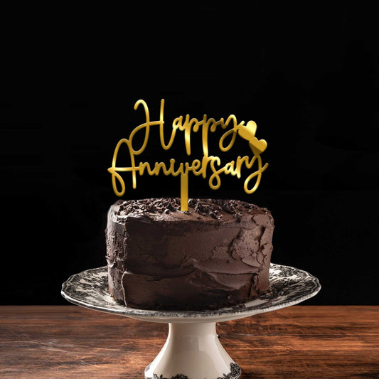 Happy Anniversary Acrylic Cake Topper, Size - Medium, Pack of 1, SKU-TR10551