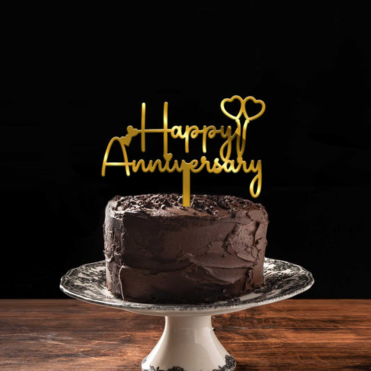 Happy Anniversary Acrylic Cake Topper, Size - Medium, Pack of 1, SKU-TR10552