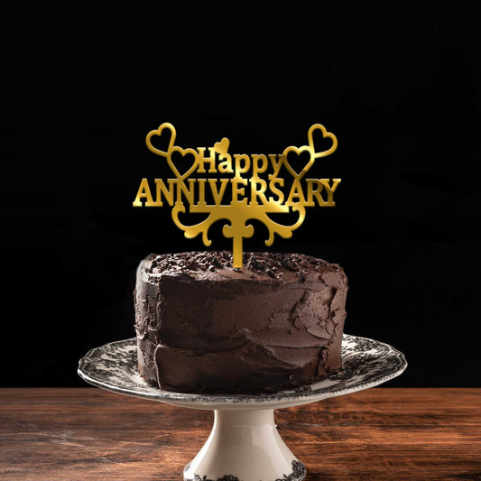Happy Anniversary Acrylic Cake Topper, Size - Medium, Pack of 1, SKU-TR10554