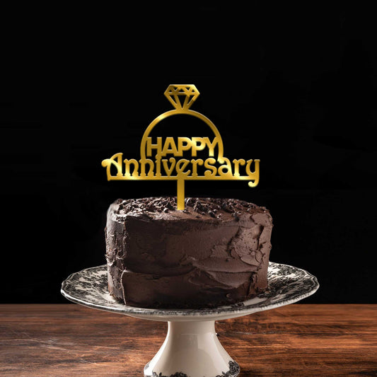 Happy Anniversary Acrylic Cake Topper, Size - Medium, Pack of 1, SKU-TR10555
