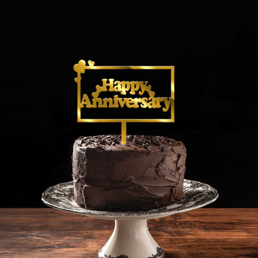 Happy Anniversary Acrylic Cake Topper, Size - Medium, Pack of 1, SKU-TR10556