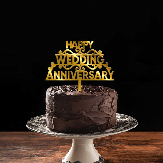 Happy Anniversary Acrylic Cake Topper, Size - Medium, Pack of 1, SKU-TR10557