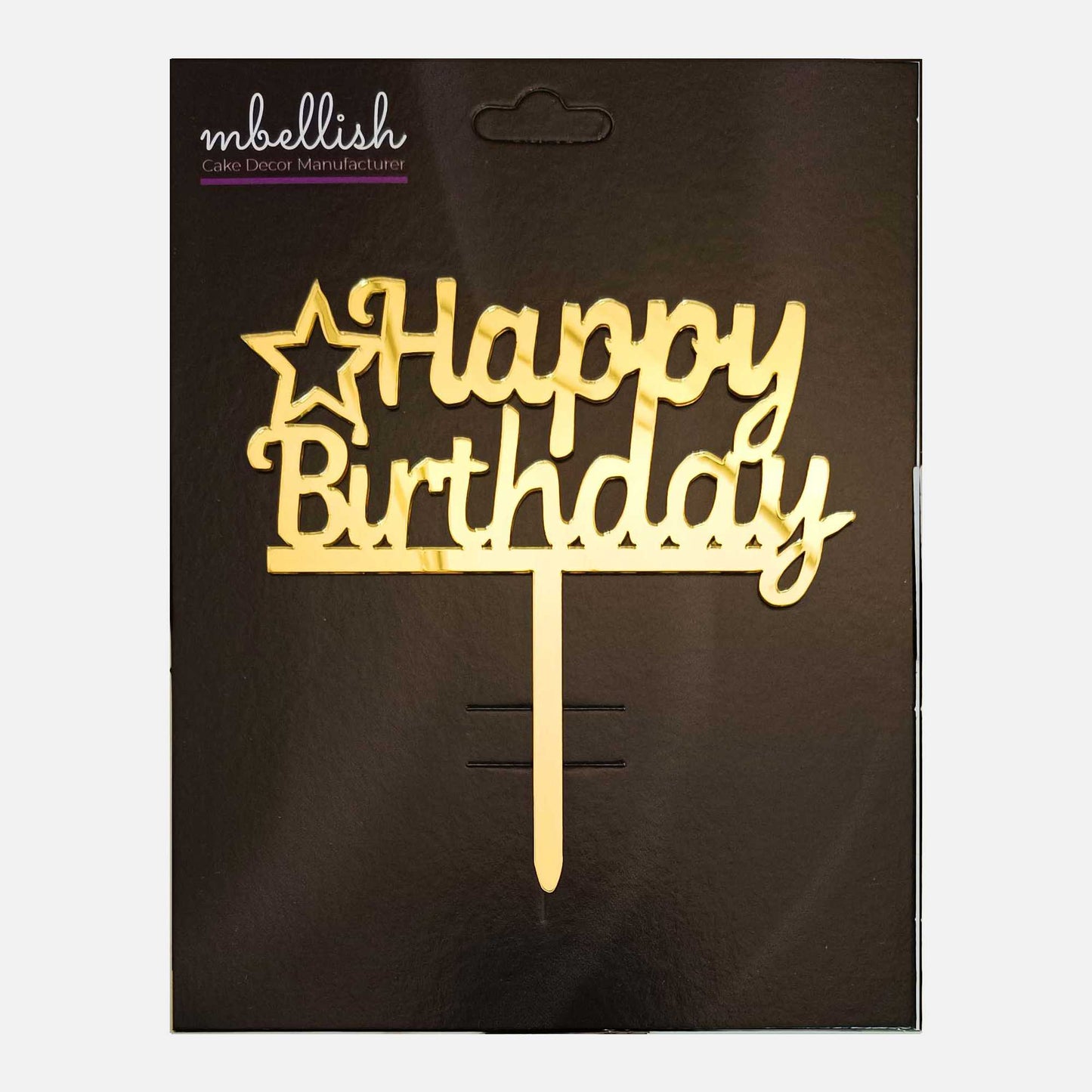 Happy Birthday Acrylic Cake Topper, Size - Medium, Pack of 1, SKU-TR10573