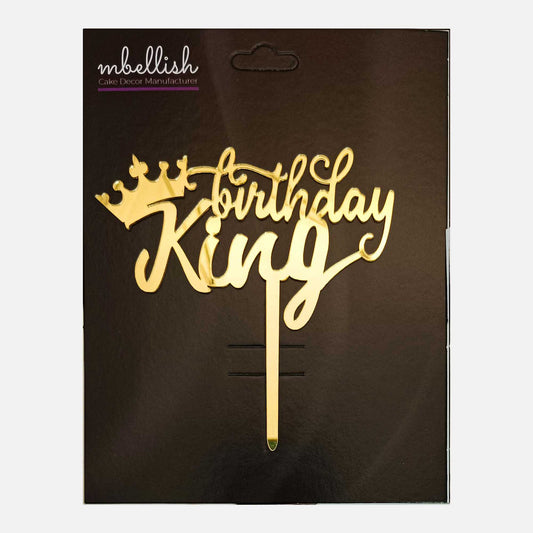 Birthday King Acrylic Cake Topper, Size - Medium, Pack of 1, SKU-TR10578
