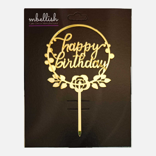 Happy Birthday Acrylic Cake Topper, Size - Medium, Pack of 1, SKU-TR10589