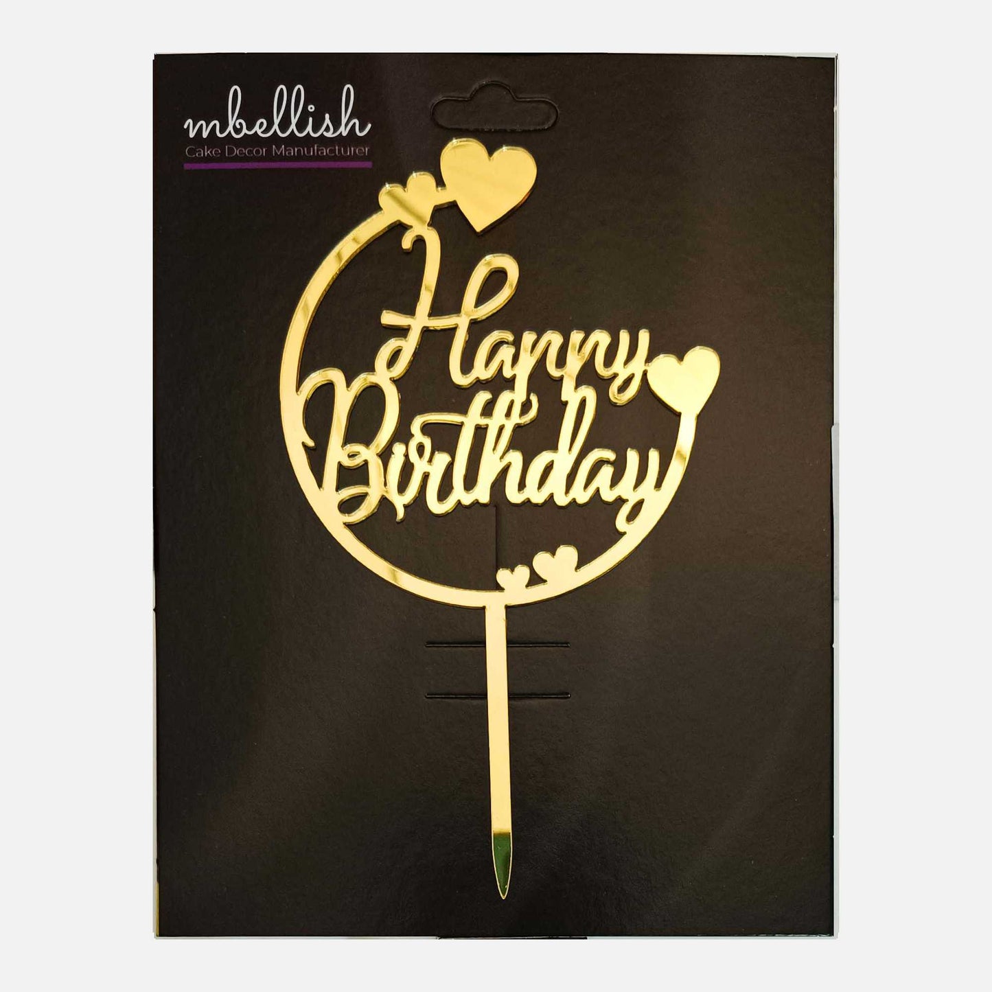 Happy Birthday Acrylic Cake Topper, Size - Medium, Pack of 1, SKU-TR10592