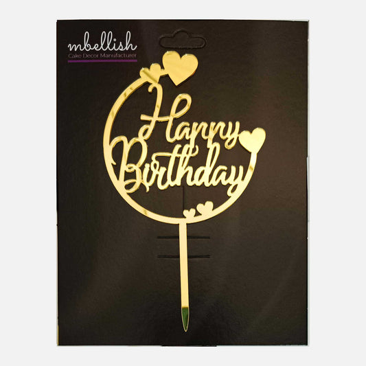 Happy Birthday Acrylic Cake Topper, Size - Medium, Pack of 1, SKU-TR10592