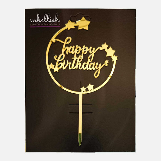Happy Birthday Acrylic Cake Topper, Size - Medium, Pack of 1, SKU-TR10594