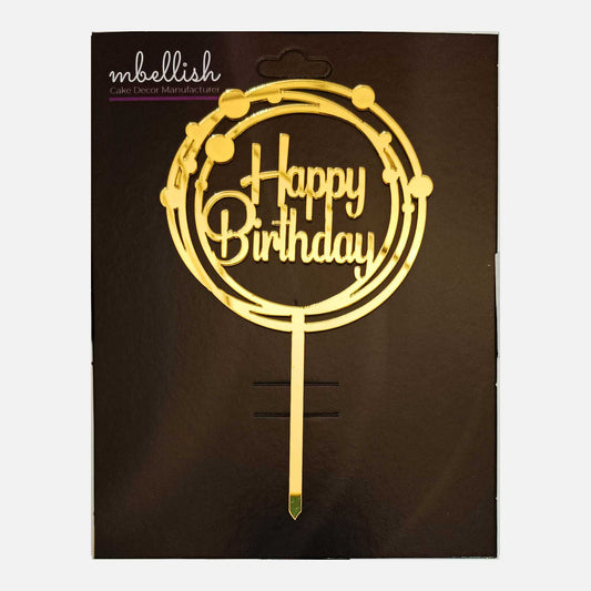 Happy Birthday Acrylic Cake Topper, Size - Medium, Pack of 1, SKU-TR10595