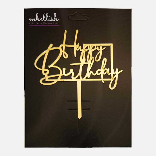 Happy Birthday Acrylic Cake Topper, Size - Medium, Pack of 1, SKU-TR10597