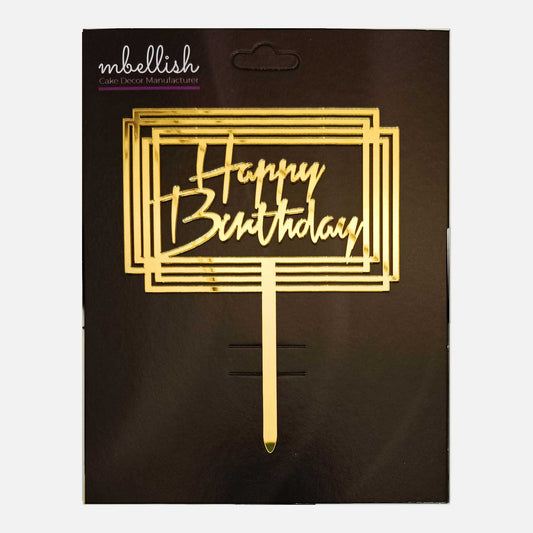 Happy Birthday Acrylic Cake Topper, Size - Medium, Pack of 1, SKU-TR10598
