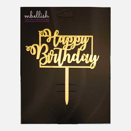 Happy Birthday Acrylic Cake Topper, Size - Medium, Pack of 1, SKU-TR10601