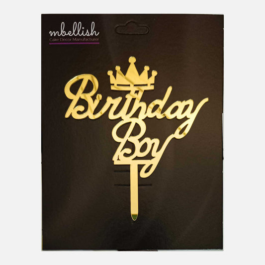 Birthday Boy Acrylic Cake Topper, Size - Medium, Pack of 1, SKU-TR10610