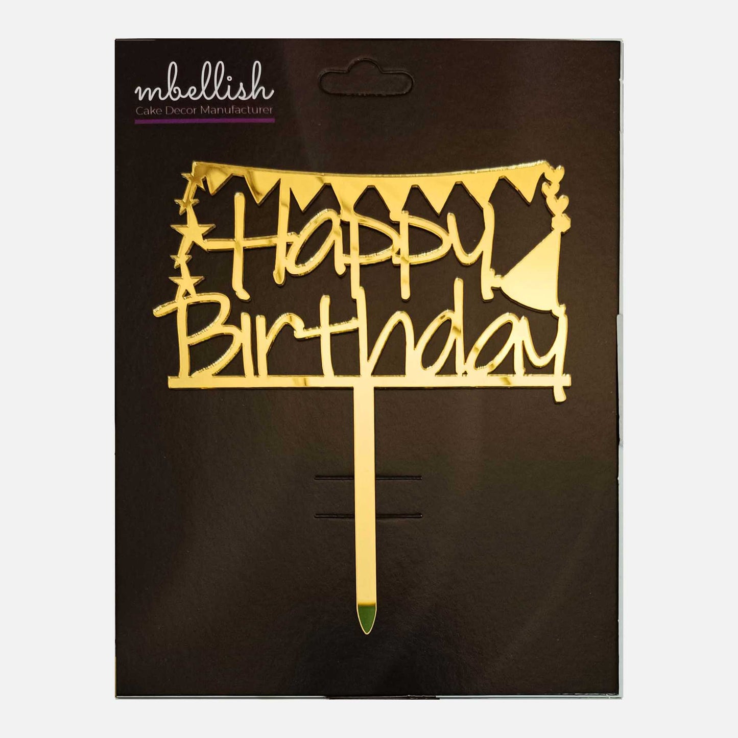 Happy Birthday Acrylic Cake Topper, Size - Medium, Pack of 1, SKU-TR10615