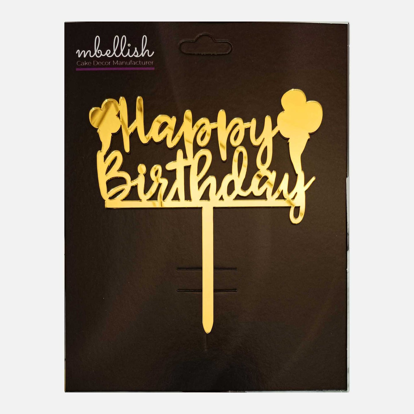 Happy Birthday Acrylic Cake Topper, Size - Medium, Pack of 1, SKU-TR10622