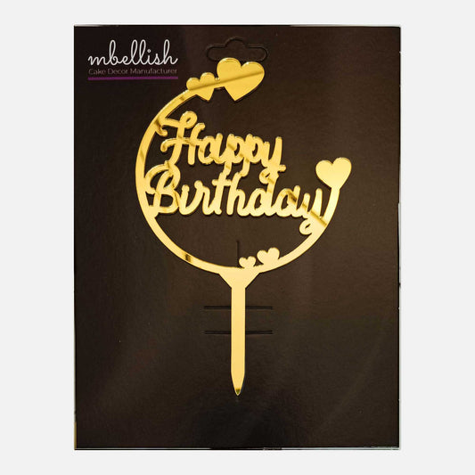 Happy Birthday Acrylic Cake Topper, Size - Medium, Pack of 1, SKU-TR10637