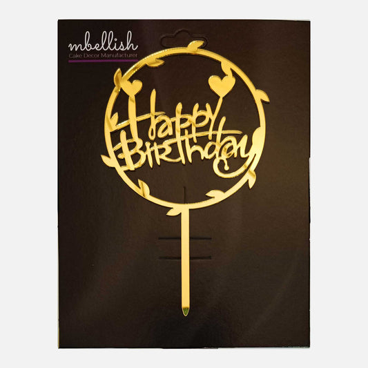 Happy Birthday Acrylic Cake Topper, Size - Medium, Pack of 1, SKU-TR10642