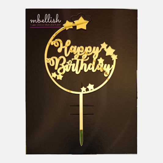 Happy Birthday Acrylic Cake Topper, Size - Medium, Pack of 1, SKU-TR10643