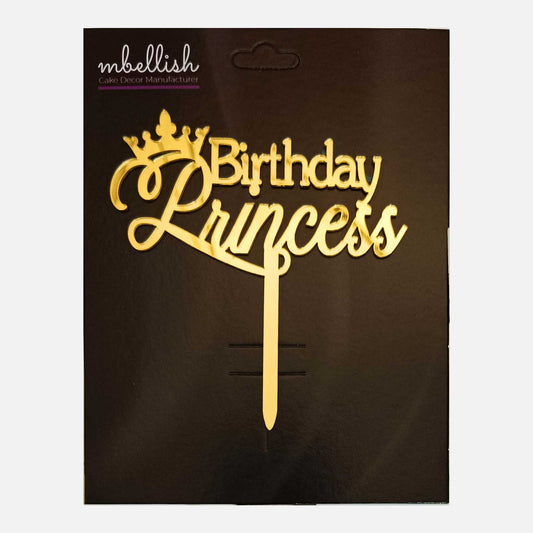 Birthday Princess Acrylic Cake Topper, Size - Medium, Pack of 1, SKU-TR10645