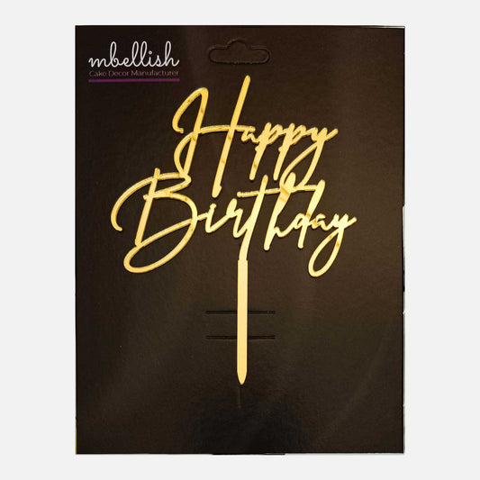 Happy Birthday Acrylic Cake Topper, Size - Medium, Pack of 1, SKU-TR10647