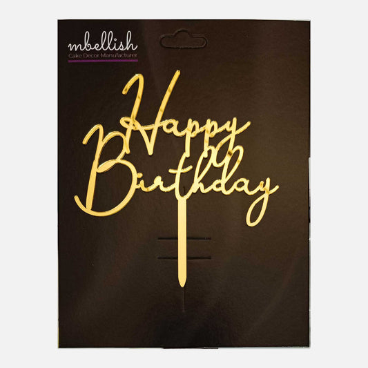 Happy Birthday Acrylic Cake Topper, Size - Medium, Pack of 1, SKU-TR10648