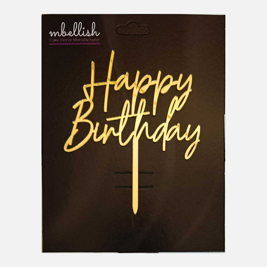 Happy Birthday Acrylic Cake Topper, Size - Medium, Pack of 1, SKU-TR10649