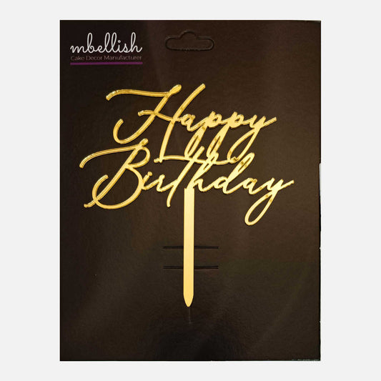 Happy Birthday Acrylic Cake Topper, Size - Medium, Pack of 1, SKU-TR10650
