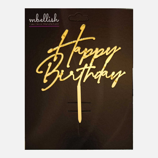 Happy Birthday Acrylic Cake Topper, Size - Medium, Pack of 1, SKU-TR10652