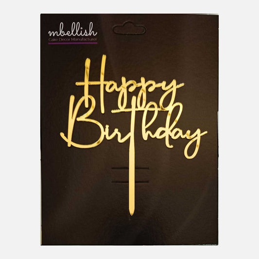 Happy Birthday Acrylic Cake Topper, Size - Medium, Pack of 1, SKU-TR10653