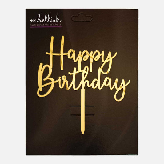 Happy Birthday Acrylic Cake Topper, Size - Medium, Pack of 1, SKU-TR10654