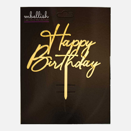 Happy Birthday Acrylic Cake Topper, Size - Medium, Pack of 1, SKU-TR10655