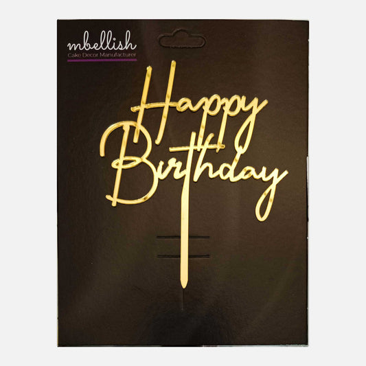 Happy Birthday Acrylic Cake Topper, Size - Medium, Pack of 1, SKU-TR10660