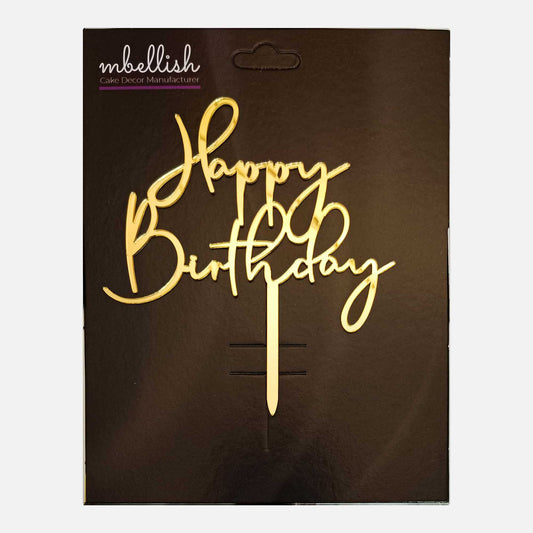 Happy Birthday Acrylic Cake Topper, Size - Medium, Pack of 1, SKU-TR10661